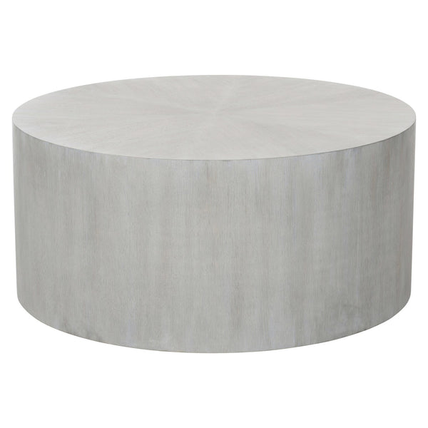 Bernhardt Bernhardt Thorne Round Cocktail Table — Quartered White Oak Starburst Veneer, Casters, Durable Finish 452016
