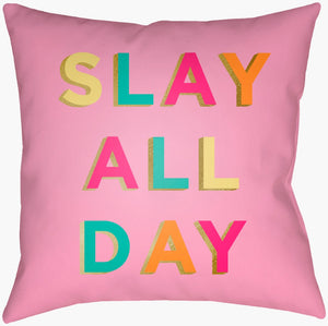 Livabliss Slay All Day Woven Polyester Square Accent Pillow Graphic Contemporary Sofa Decor SDY001-1616