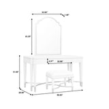 Grace Vanity Mirror White with Opulent Opal Finish P377135 Pulaski Furniture