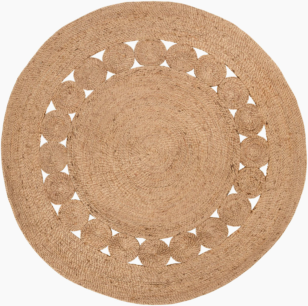 Surya Sundaze 3' X 3' Handmade Jute Rug - Rustic Farmhouse Charm, Durable & Easy-care For Cozy Homes Beige Jute Sdz1008-3rd