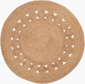 Surya Sundaze 3' X 3' Handmade Jute Rug - Rustic Farmhouse Charm, Durable & Easy-care For Cozy Homes Beige Jute Sdz1008-3rd