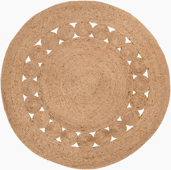 Surya Sundaze 3' X 3' Handmade Jute Rug - Rustic Farmhouse Charm, Durable & Easy-care For Cozy Homes Beige Jute Sdz1008-3rd