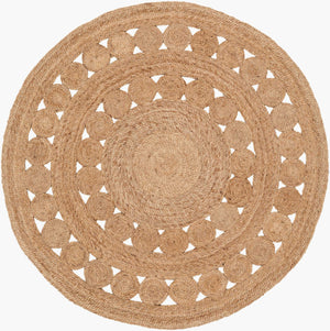Surya Sundaze 3' X 3' Handmade Jute Rug - Rustic Farmhouse Charm, Durable & Easy-care For Cozy Homes Beige Jute Sdz1008-5rd