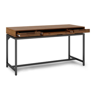 English Elm Banting Mid-Century Desk In Medium Saddle Brown - Stylish Storage With Modern Industrial Flair B136P158457