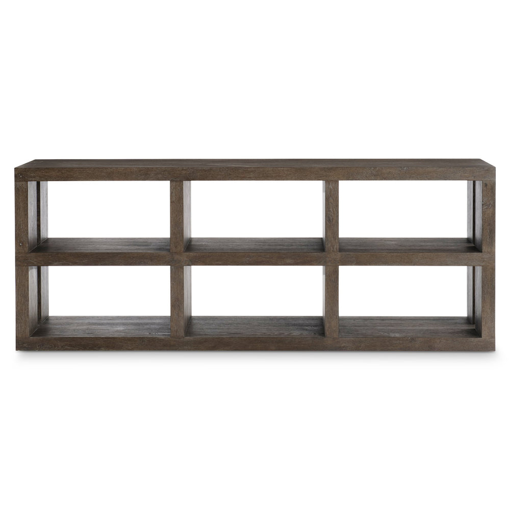 Bernhardt Bernhardt Outline Console Table — Wire-Brushed Oak Cassel Finish, 6 Open Cubes, Arts & Crafts Flair 360826