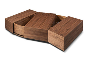 VIG Furniture Leslie Walnut Coffee Table With Three Storage Compartments, Fully Assembled, Rectangular 47"W X30"D X13"H VGWCSE092A-WAL