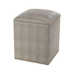 Atlas Beaufort Point Bench - Stylish Grey Faux Shagreen Storage Seat for Entryways & Small Spaces SE11003-01