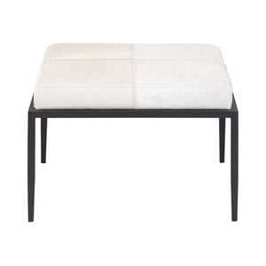 Atlas Canyon Short Bench - Elegant Dark Bronze Frame with Luxurious Ivory Hide for Stylish Spaces SE11009-01