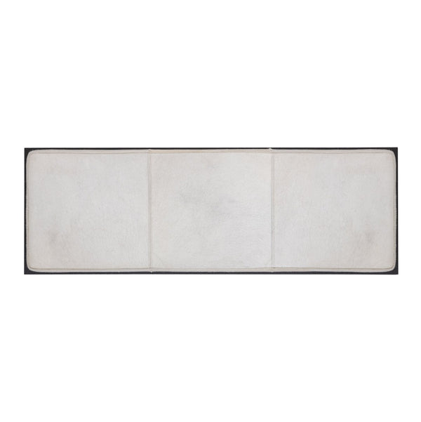 Atlas Canyon Long Bench - Modern Dark Bronze Frame with Ivory Hide Upholstery for Stylish Versatility SE11009-02