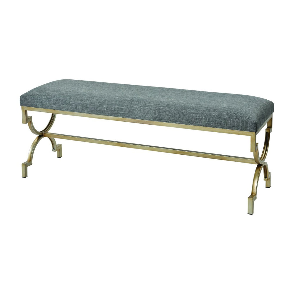 Atlas Comtesse Long Bench - Elegant Upholstered Seating for Entryways and Bedrooms with Metal Base Design Gray SE11011-01