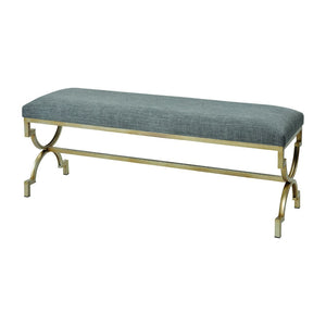 Atlas Comtesse Long Bench - Elegant Upholstered Seating for Entryways and Bedrooms with Metal Base Design Gray SE11011-01