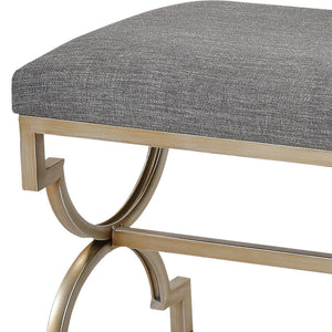 Atlas Comtesse Long Bench - Elegant Upholstered Seating for Entryways and Bedrooms with Metal Base Design Gray SE11011-01