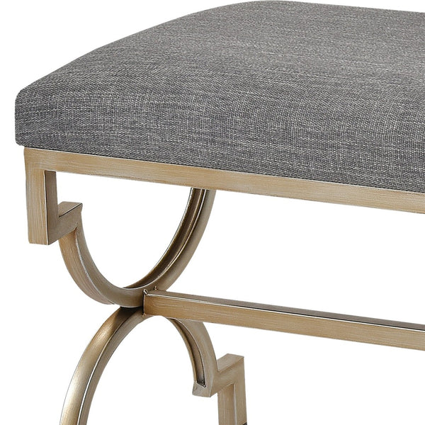 Atlas Comtesse Long Bench - Elegant Upholstered Seating for Entryways and Bedrooms with Metal Base Design Gray SE11011-01