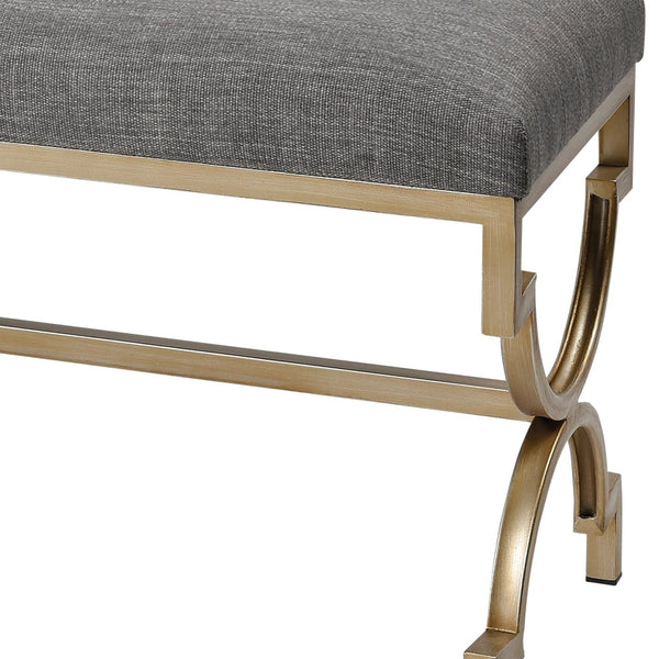 Atlas Comtesse Long Bench - Elegant Upholstered Seating for Entryways and Bedrooms with Metal Base Design Gray SE11011-01