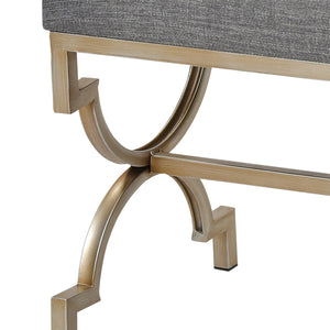 Atlas Comtesse Long Bench - Elegant Upholstered Seating for Entryways and Bedrooms with Metal Base Design Gray SE11011-01