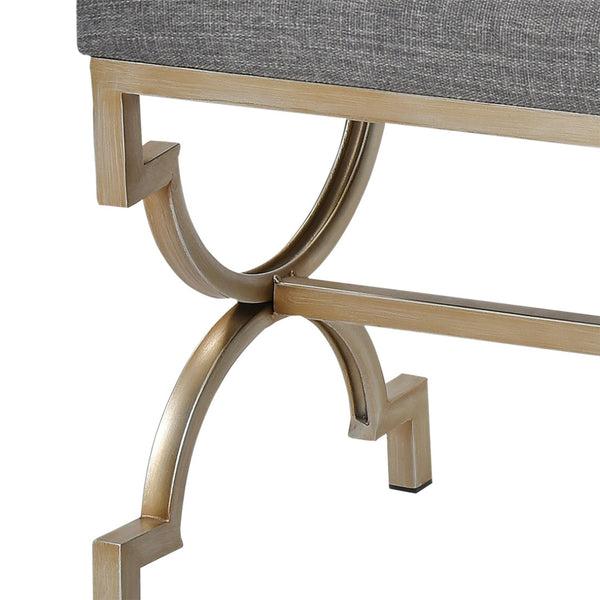 Atlas Comtesse Long Bench - Elegant Upholstered Seating for Entryways and Bedrooms with Metal Base Design Gray SE11011-01