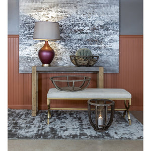 Atlas Comtesse Long Bench - Elegant Upholstered Seating for Entryways and Bedrooms with Metal Base Design Metallic Cream SE11011-02