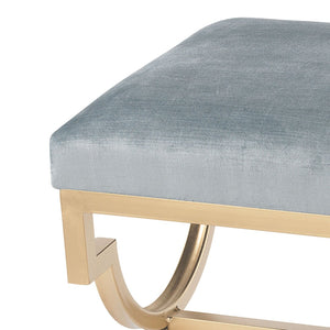 Atlas Comtesse Long Bench - Elegant Upholstered Seating for Entryways and Bedrooms with Metal Base Design Light Blue SE11011-04