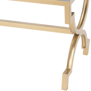 Atlas Comtesse Long Bench - Elegant Upholstered Seating for Entryways and Bedrooms with Metal Base Design Light Blue SE11011-04