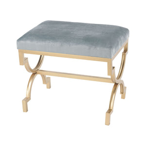Atlas Comtesse Long Bench - Elegant Upholstered Seating for Entryways and Bedrooms with Metal Base Design Light Blue SE11011-04