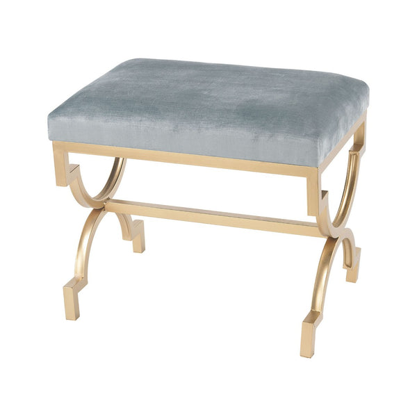 Atlas Comtesse Long Bench - Elegant Upholstered Seating for Entryways and Bedrooms with Metal Base Design Light Blue SE11011-04