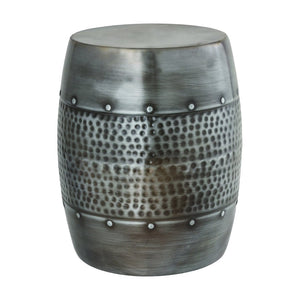 Atlas Corwell Antique Nickel Accent Stool - Versatile Metal Side Table for Modern & Industrial Spaces SE11013-01