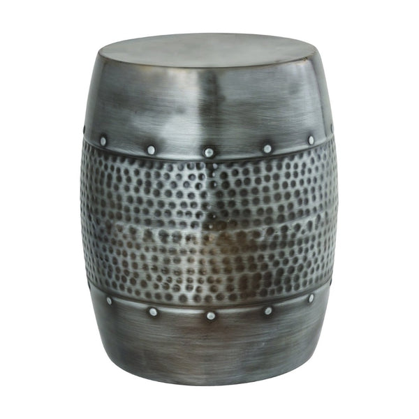 Atlas Corwell Antique Nickel Accent Stool - Versatile Metal Side Table for Modern & Industrial Spaces SE11013-01
