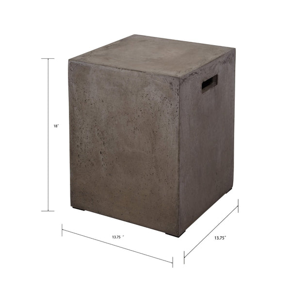 Atlas Cubo Sculptural Accent Stool - Modern Minimalist Design for Indoor & Outdoor Versatility & Style SE11015-01