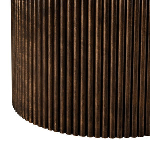 Atlas Daphne Stool - Sculptural Aged Bronze Accent with Plush White Bouclé Top for Stylish Versatility SE11016-01