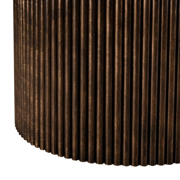 Atlas Daphne Stool - Sculptural Aged Bronze Accent with Plush White Bouclé Top for Stylish Versatility SE11016-01