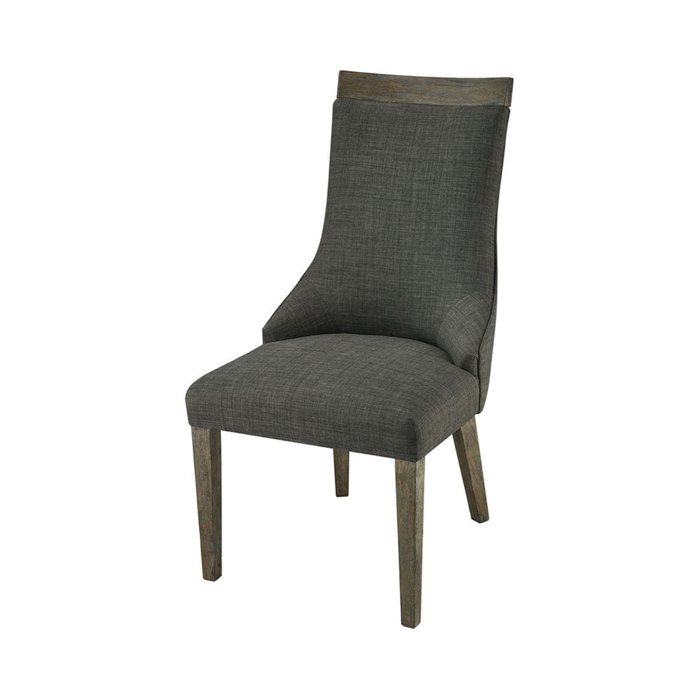 Atlas Five Boroughs Chair - Charcoal Upholstered Accent Chair with Plush Comfort & Elegant Wood Accents SE11018-01