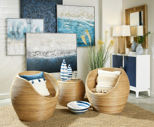 Atlas Gentong Chair - Handcrafted Natural Rattan Cane Seating with Vintage Charm for Coastal Interiors SE11021-01