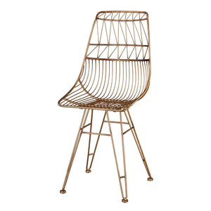 Atlas Jette Chair - Midcentury Rose Gold Accent with Geometric Back for Stylish Dining & Living Spaces SE11028-01