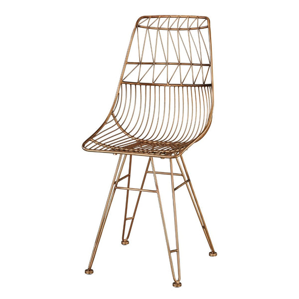 Atlas Jette Chair - Midcentury Rose Gold Accent with Geometric Back for Stylish Dining & Living Spaces SE11028-01