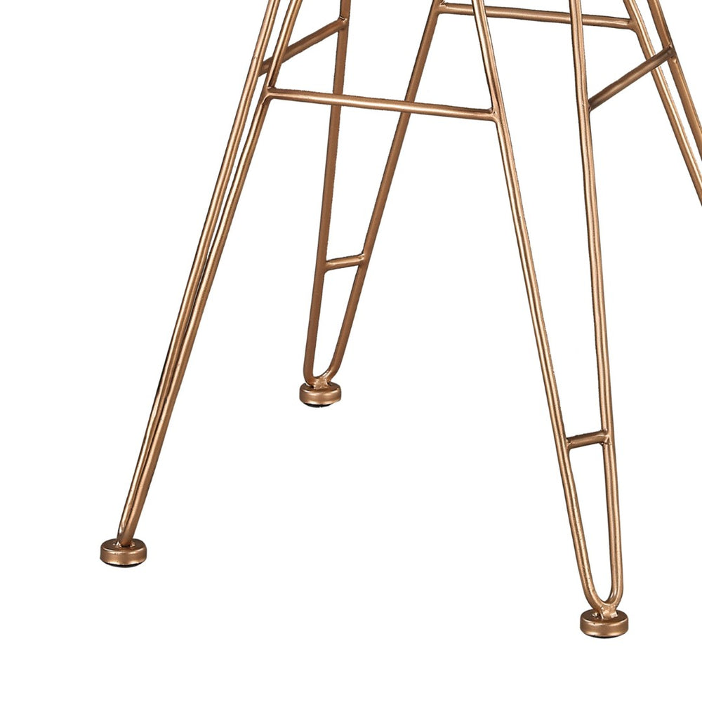 Atlas Jette Chair - Midcentury Rose Gold Accent with Geometric Back for Stylish Dining & Living Spaces SE11028-01