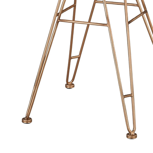 Atlas Jette Chair - Midcentury Rose Gold Accent with Geometric Back for Stylish Dining & Living Spaces SE11028-01