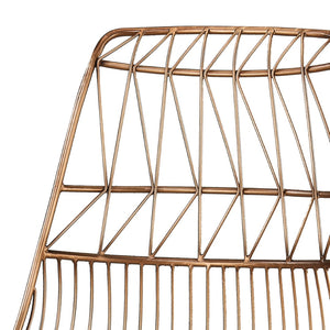 Atlas Jette Chair - Midcentury Rose Gold Accent with Geometric Back for Stylish Dining & Living Spaces SE11028-01