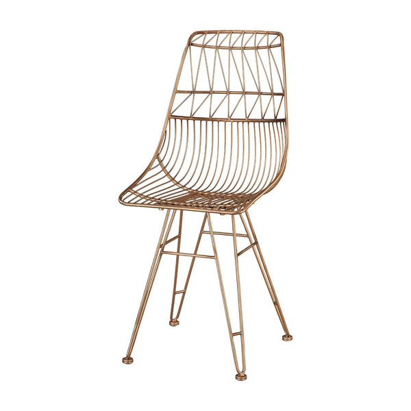 Atlas Jette Chair - Midcentury Rose Gold Accent with Geometric Back for Stylish Dining & Living Spaces SE11028-01