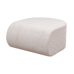Atlas Keeler Pouf - Sculptural White Boucle Accent for Cozy Seating, Footrest, and Stylish Room Decor SE11029-01