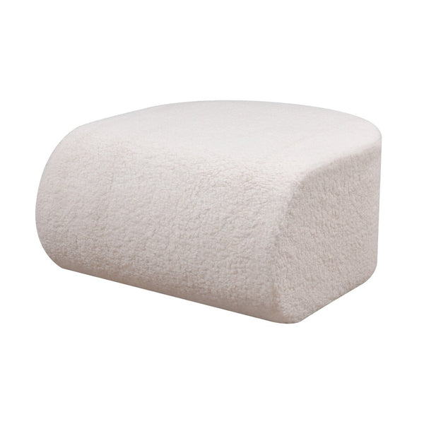Atlas Keeler Pouf - Sculptural White Boucle Accent for Cozy Seating, Footrest, and Stylish Room Decor SE11029-01
