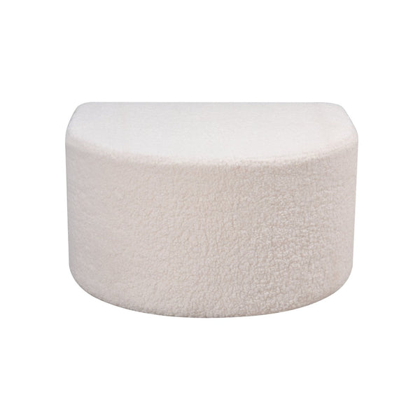 Atlas Keeler Pouf - Sculptural White Boucle Accent for Cozy Seating, Footrest, and Stylish Room Decor SE11029-01