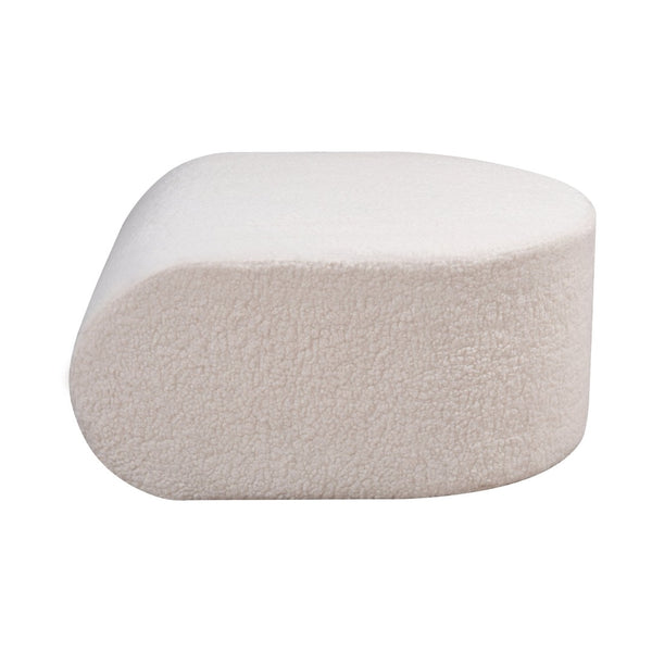 Atlas Keeler Pouf - Sculptural White Boucle Accent for Cozy Seating, Footrest, and Stylish Room Decor SE11029-01