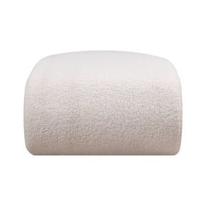 Atlas Keeler Pouf - Sculptural White Boucle Accent for Cozy Seating, Footrest, and Stylish Room Decor SE11029-01