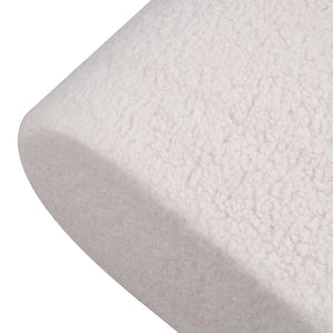 Atlas Keeler Pouf - Sculptural White Boucle Accent for Cozy Seating, Footrest, and Stylish Room Decor SE11029-01