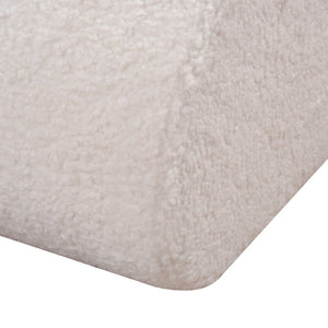 Atlas Keeler Pouf - Sculptural White Boucle Accent for Cozy Seating, Footrest, and Stylish Room Decor SE11029-01