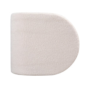Atlas Keeler Pouf - Sculptural White Boucle Accent for Cozy Seating, Footrest, and Stylish Room Decor SE11029-01