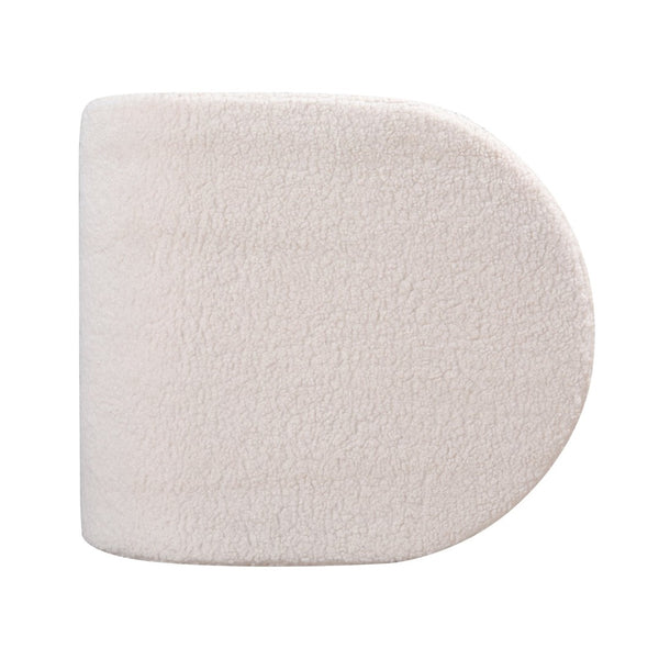 Atlas Keeler Pouf - Sculptural White Boucle Accent for Cozy Seating, Footrest, and Stylish Room Decor SE11029-01