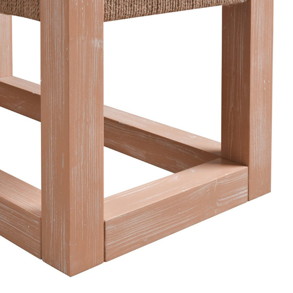 Atlas Latham Bench - Light Oak Coastal Charm with White Boucle Upholstery for Versatile Home Seating SE11034-01