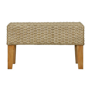 Atlas Lemoni Handcrafted Coastal Bench - Woven Rattan Seat with Solid Wood Legs for Stylish Versatility SE11036-01
