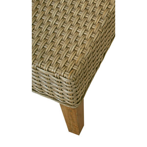 Atlas Lemoni Handcrafted Coastal Bench - Woven Rattan Seat with Solid Wood Legs for Stylish Versatility SE11036-01